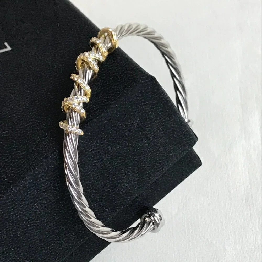 David Yurman Two-Tone X Bracelet - Picture 1 of 7